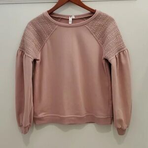 Cable & Gauge Mauve Pink shoulder Sweatshirt Sweater‎ Top XS X Small